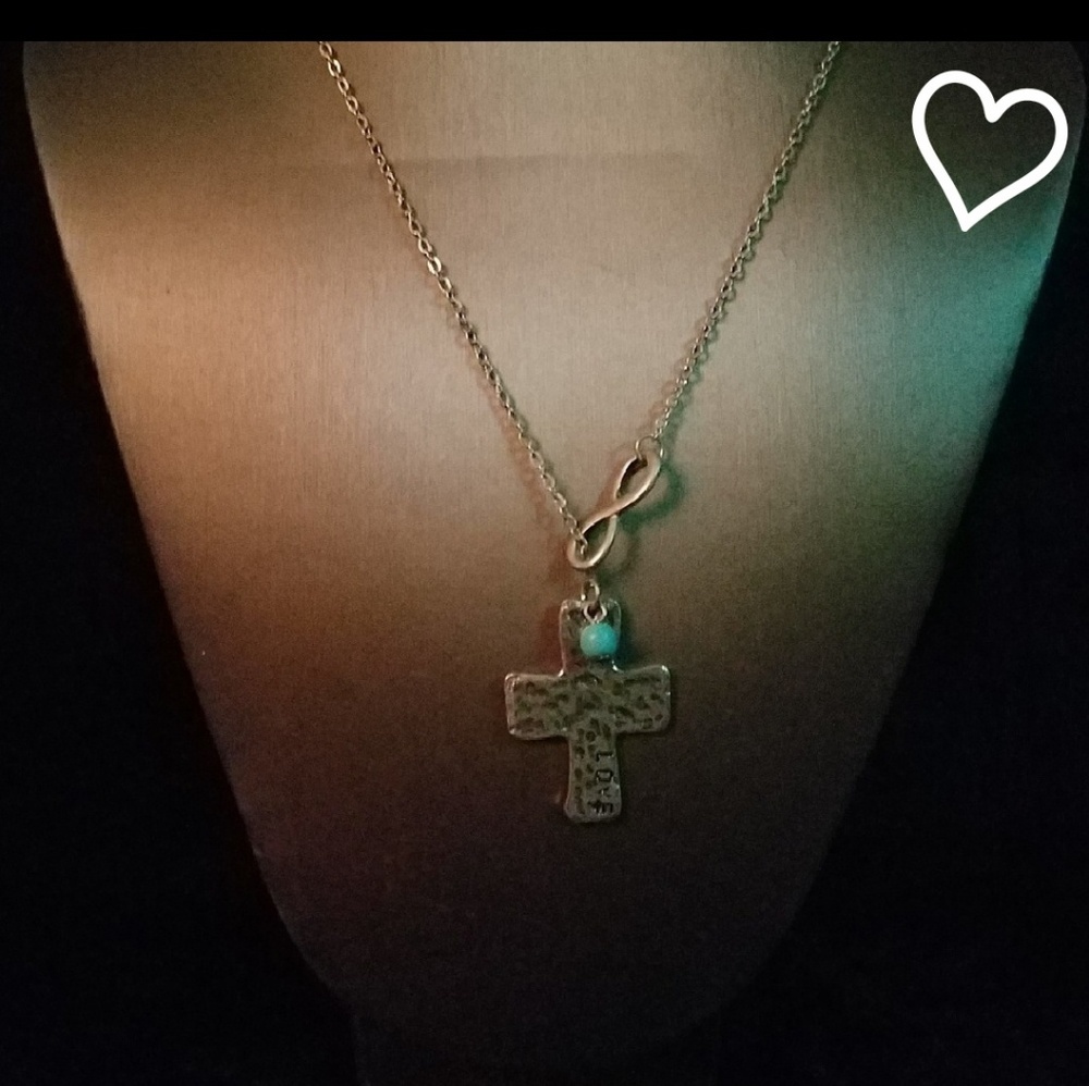 Gold Infinity Cross Chocker Necklace,Religious